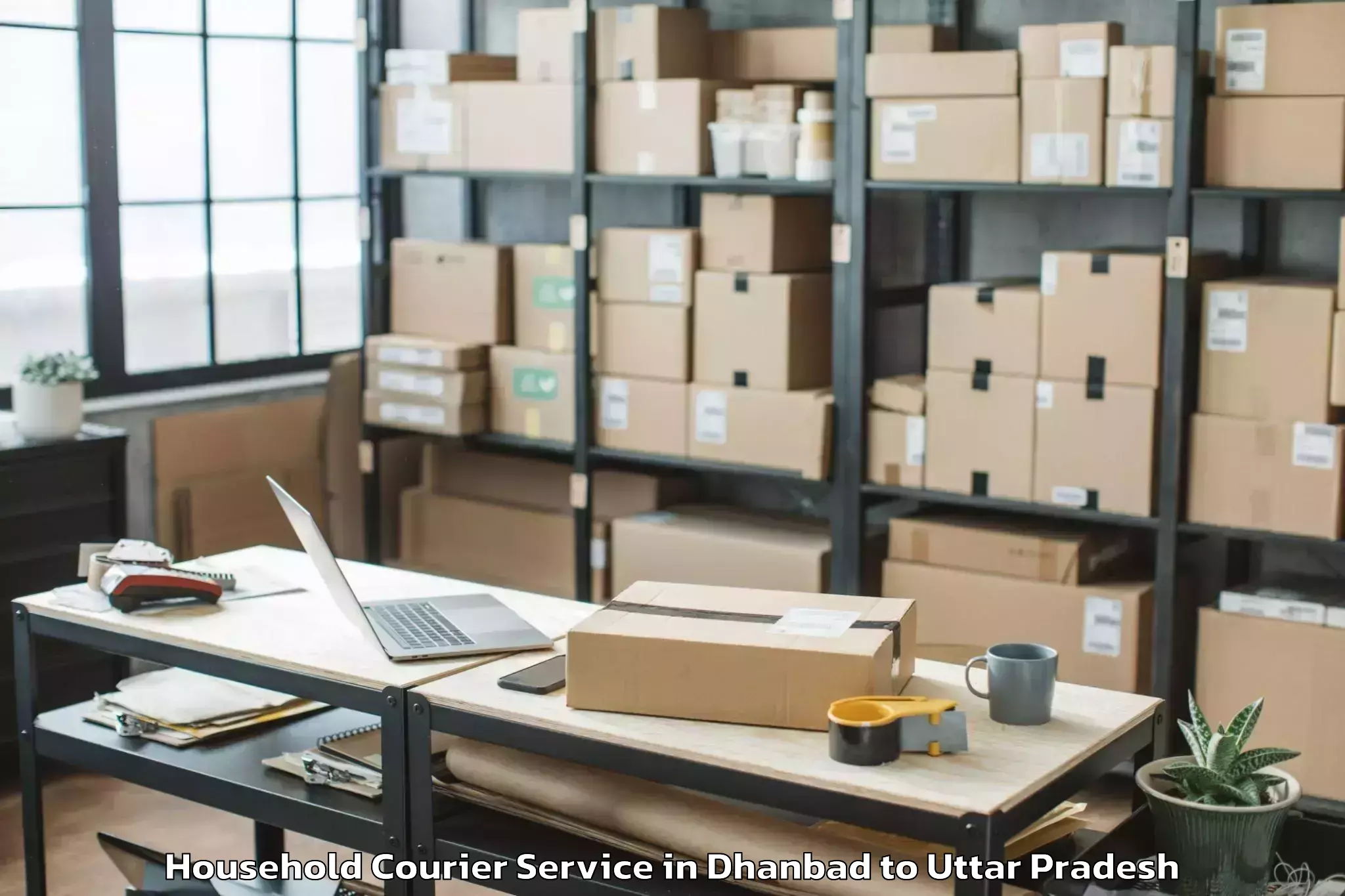 Top Dhanbad to Kanpur Household Courier Available